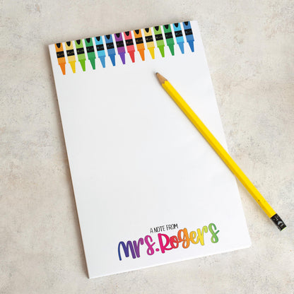 Personalized Teacher Notepad - Custom Name Notes | Rainbow Classroom Gift