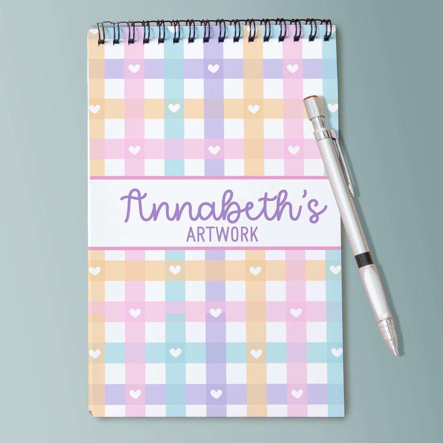 Girls Personalized Sketchbook - Custom Art Book With Name | Spiral Bound Drawing Pad
