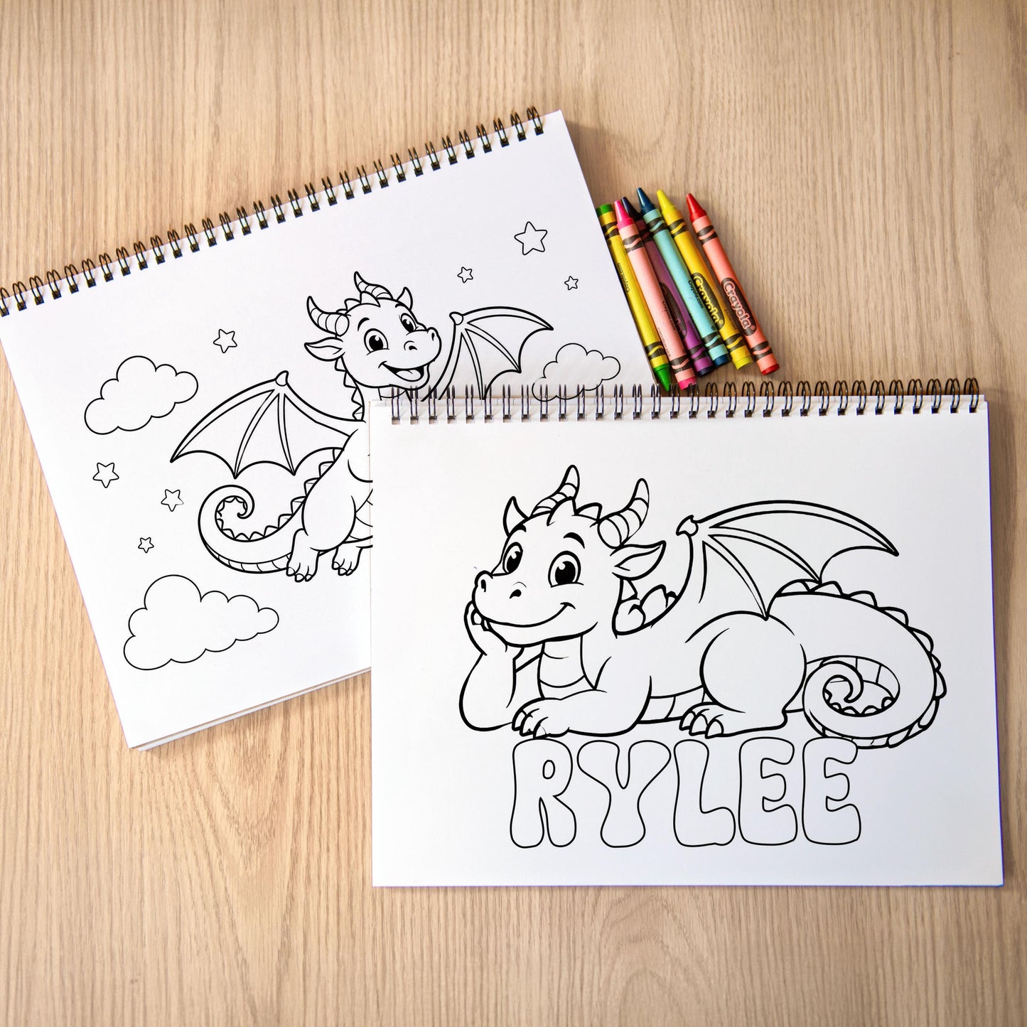 personalized dragon coloring book, Girls Custom 50Pg Spiral Gifts