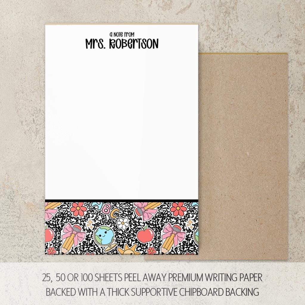 Personalized Teacher Notepad | Teacher Back To School Notepad - Custom Name Stationery & Gifts