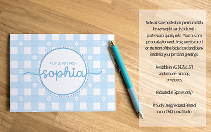 Personalized Stationery Set - Kids Letter Writing Paper & Girls Notepad Set
