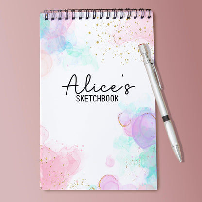 Personalized Sketchbook Girls - Custom Drawing Journal | Rainbow Art Pad, Kids Creative Gift
