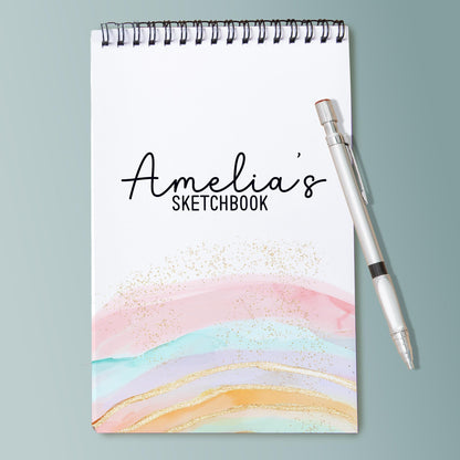 Girls Personalized Sketchbook – Custom Art Books with Heavyweight Drawing Paper for Kids