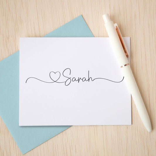 Personalized Note Cards – Custom Notecards with Envelopes | Script Stationery Set
