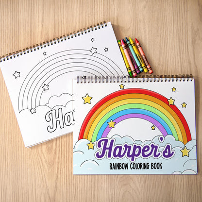 Personalized Kids Coloring Book - Custom Rainbow & Butterfly Art Gift For Girls