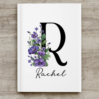 Personalized Journal – Deluxe Hardcover Notebook With Floral Birth Flower Gift