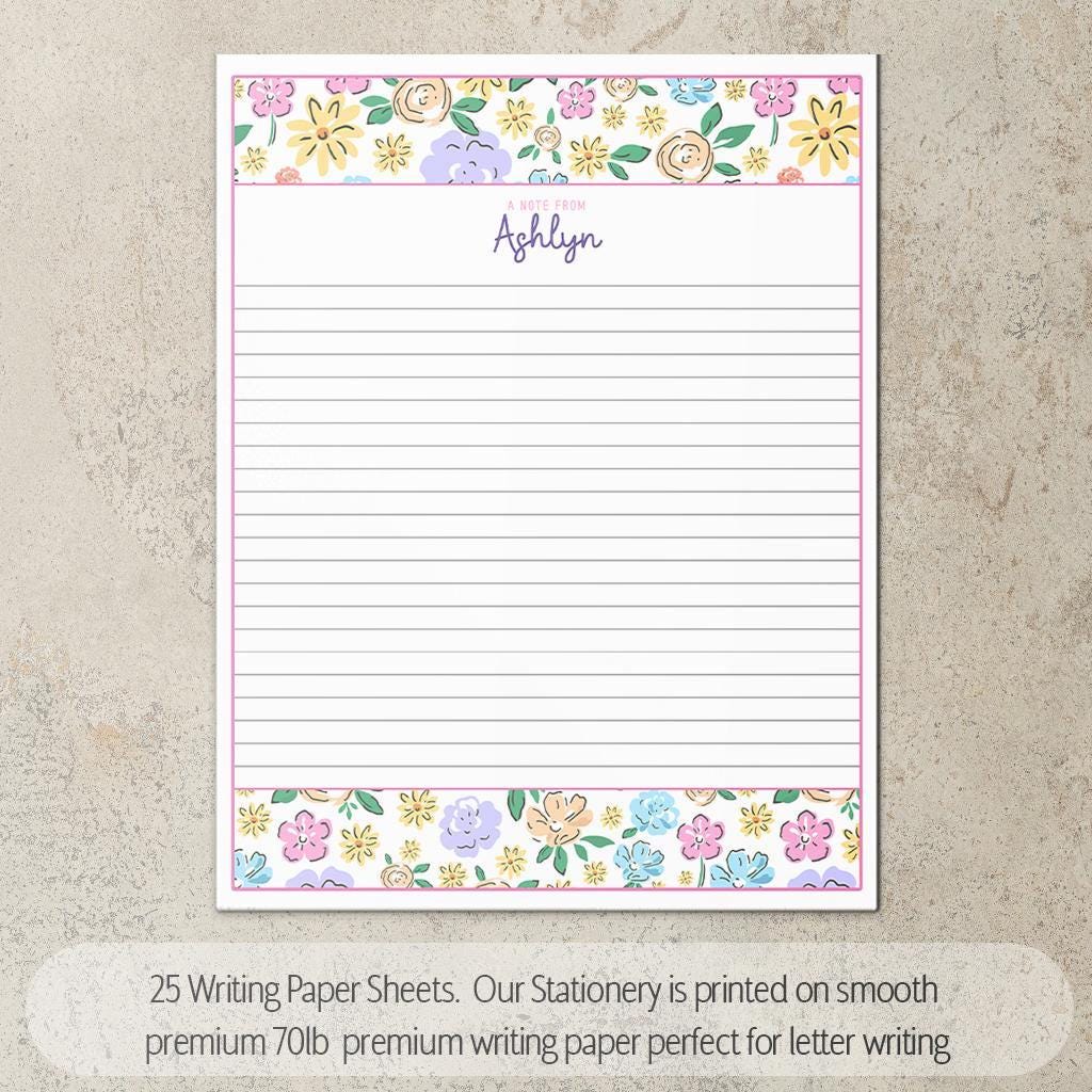 Personalized Stationery Set – Kids Letter Writing Kit With Notebook, Pen & Envelopes