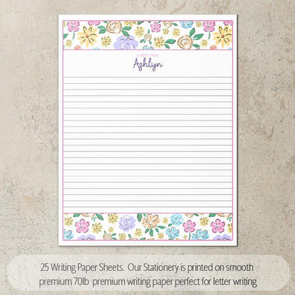 Personalized Stationery Set – Kids Letter Writing Kit With Notebook, Pen & Envelopes