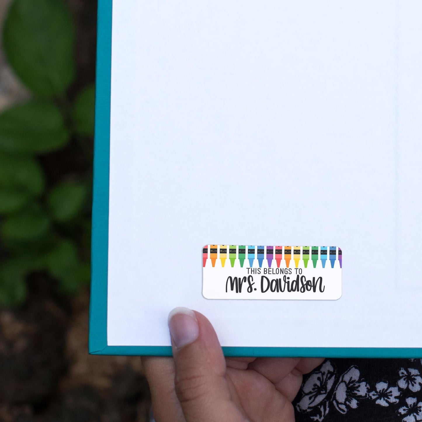Teacher Name Labels - Personalized Name Stickers | Rainbow Teacher Labels, Water Resistant