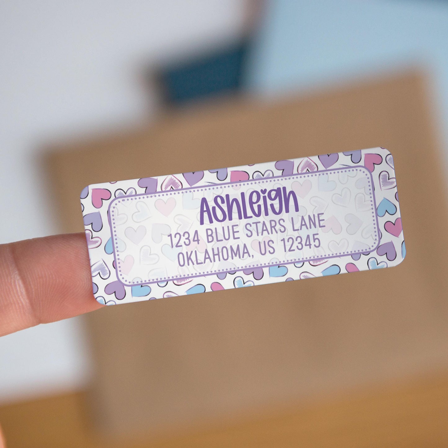Personalized Address Labels | Cute Pastel Return Labels - Repositionable Letter Writing Stickers