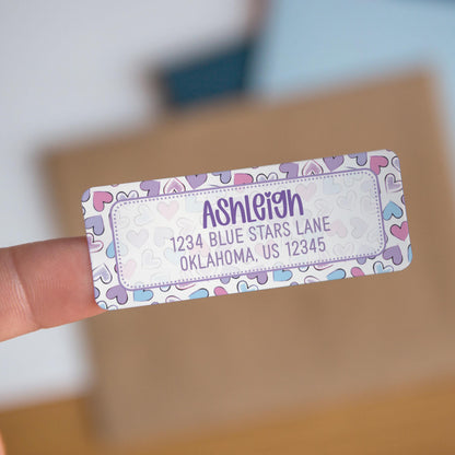 Personalized Address Labels | Cute Pastel Return Labels - Repositionable Letter Writing Stickers