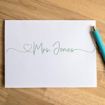 Personalized Note Cards – Custom Notecards with Envelopes | Script Stationery Set