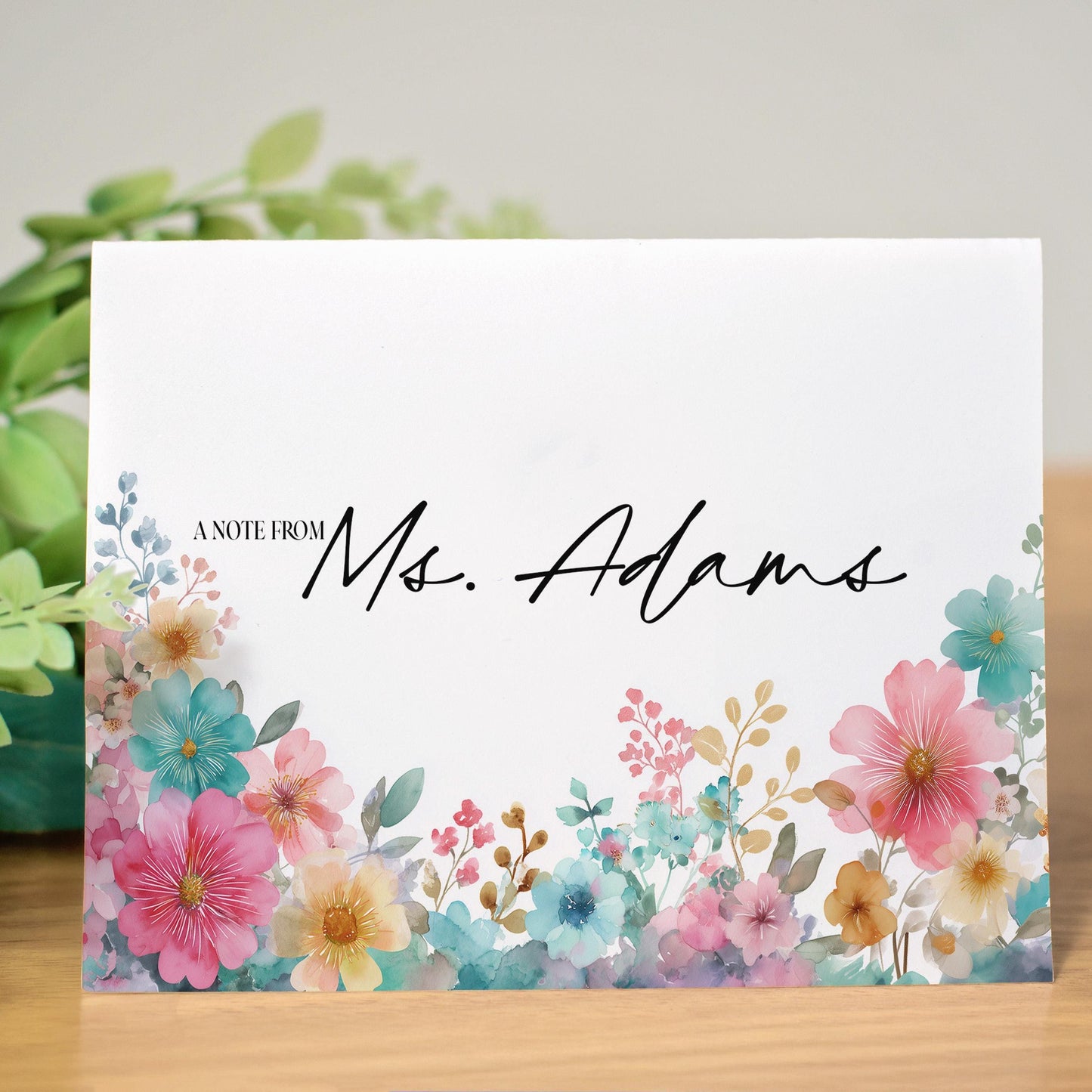 Personalized Note Cards - Wildflower Stationery Set with Custom Envelopes & Thank You Cards