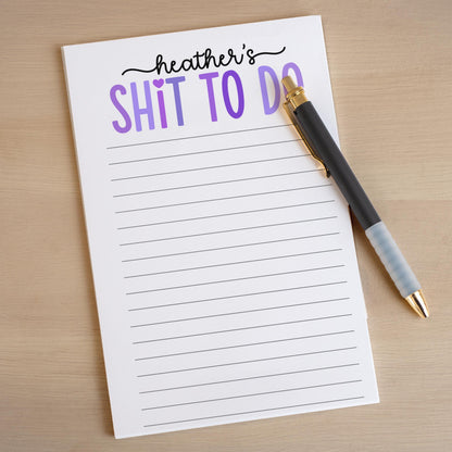 Funny Personalized Notepad - Custom Stationery | Colorful To Do List Gift