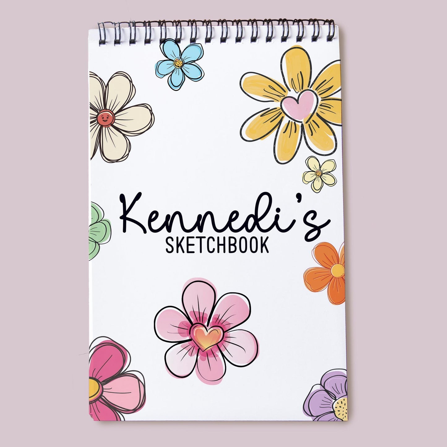 Personalized Sketchbook - Kids Drawing Pad With Custom Name & Flower Art Pad Gift