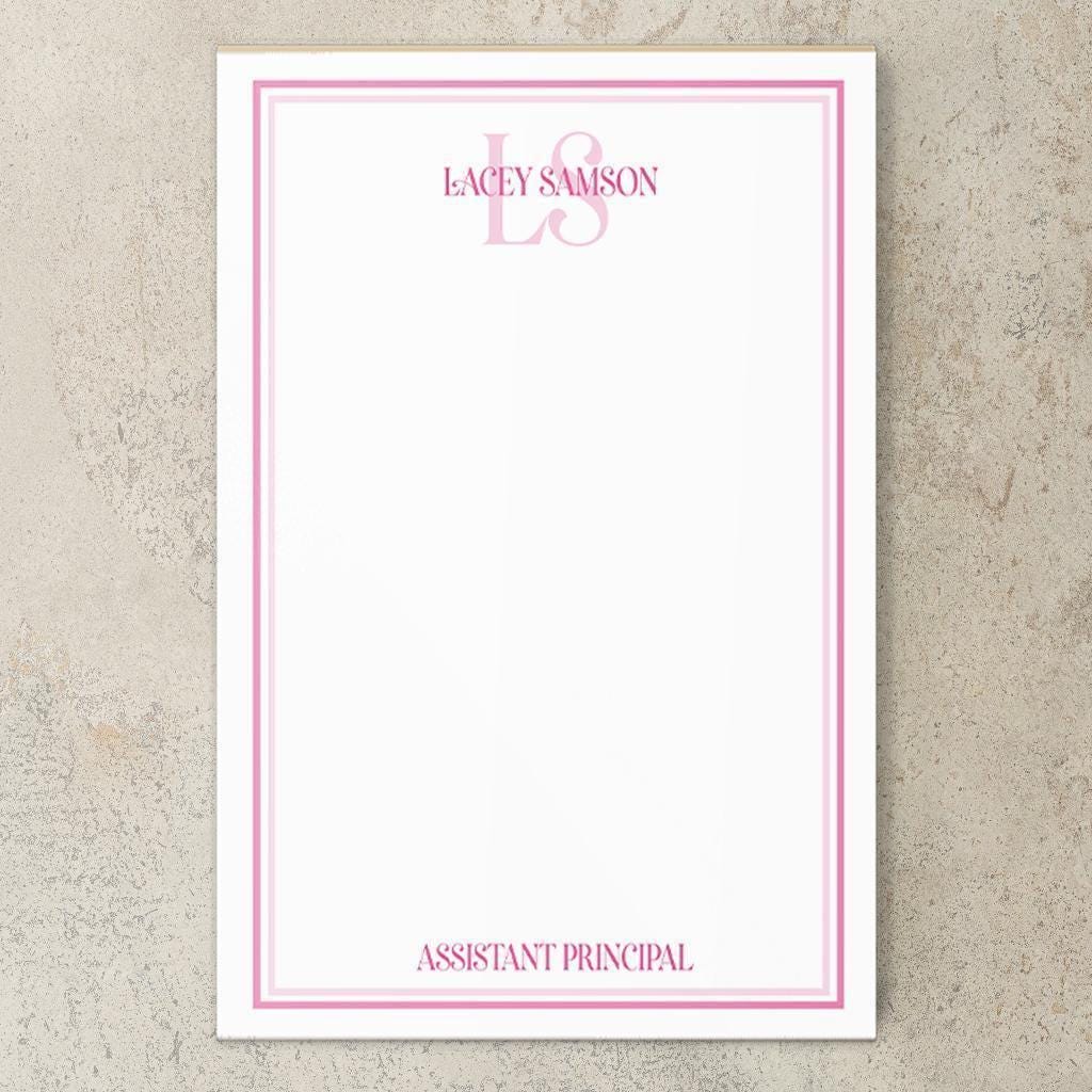 Personalized Notepad - Custom Monogram Initials Pad | Professional Stationery Gift