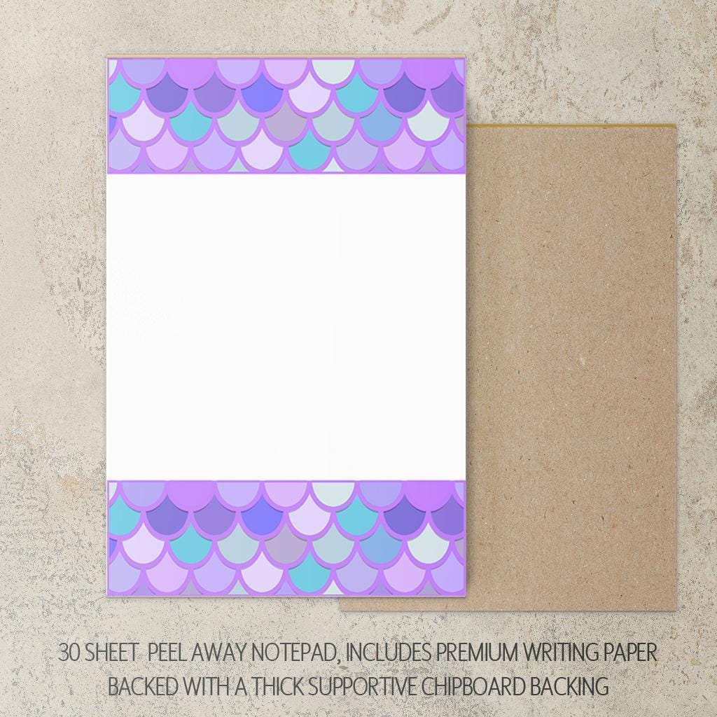 Mermaid Stationery Set - Personalized Kids Letter Writing Kit with Spiral Notebook & Envelopes