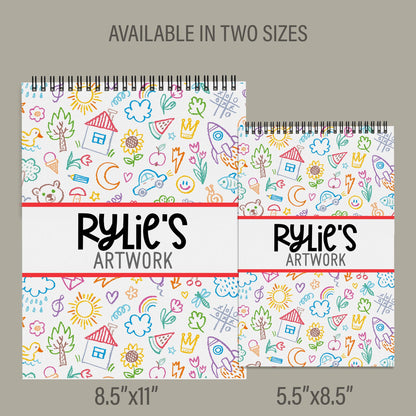 Kids Personalized Sketchbook – Custom Name Drawing Pad With Heavyweight Paper