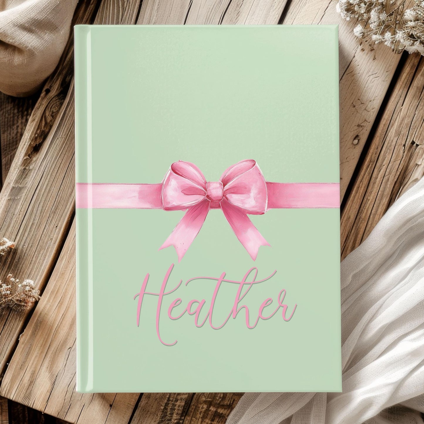 Personalized Pink Journal - Deluxe Hardcover Aesthetic Notebook with Custom Name