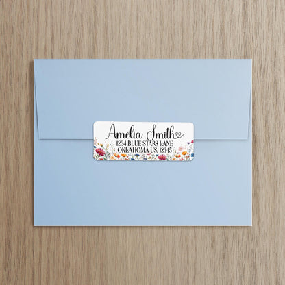 Custom Return Address Labels | Floral Personalized Address Stickers, Smudge Proof & Waterproof