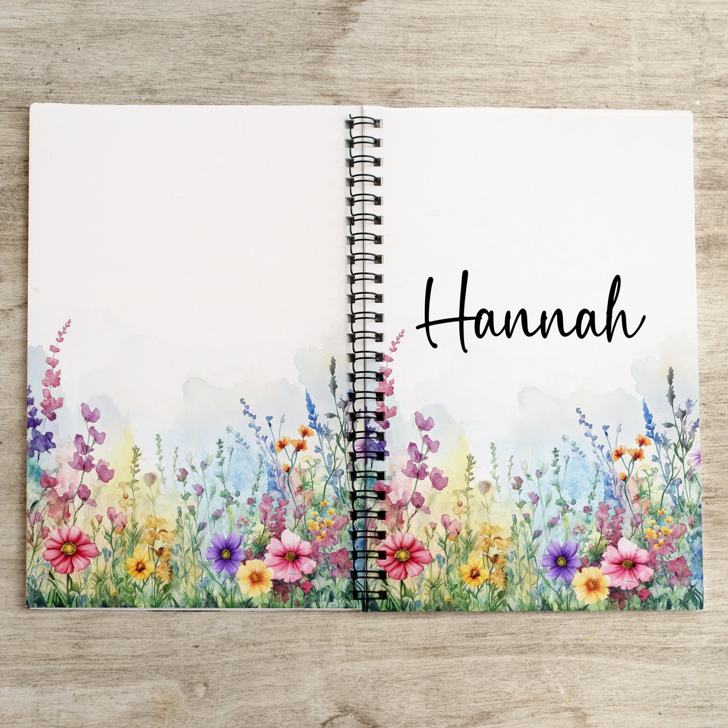 Custom Wildflower Notebook - Spiral Bound Floral Sketchbook With Lined And Blank Pages