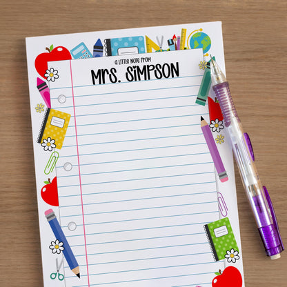 Personalized Teacher Notepad – Custom Name Stationery, Classroom Notepads & Teacher Gift Ideas