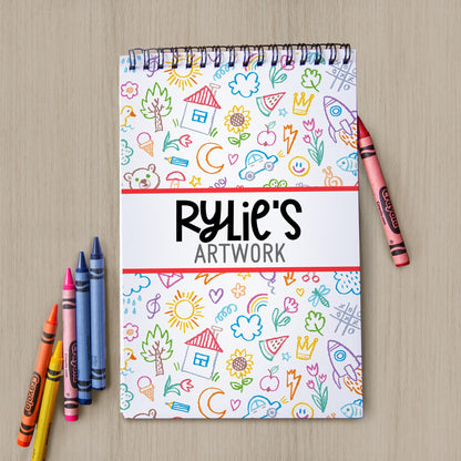 Kids Personalized Sketchbook – Custom Name Drawing Pad With Heavyweight Paper