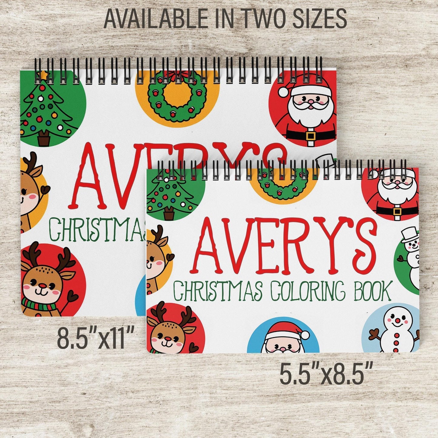 Personalized Christmas Coloring Book - Holiday Activity Book With Custom Name & Spiral Bound Pages