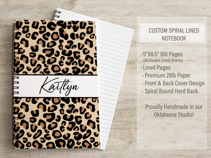 Personalized Stationery Set - Leopard Print Writing Paper & Notecards Gift