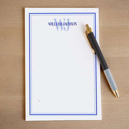Personalized Notepad - Custom Monogram Initials Notepads | Professional Stationery Gift
