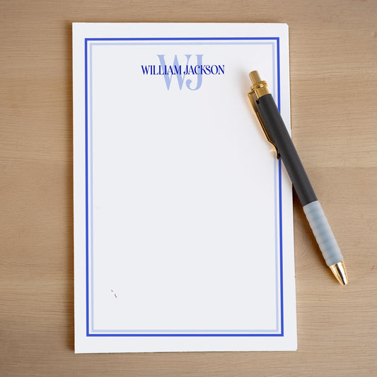 Personalized Notepad - Custom Monogram Initials Notepads | Professional Stationery Gift