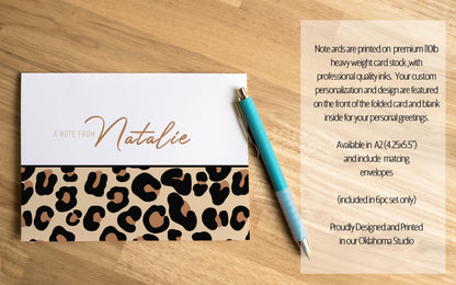 Personalized Stationery Set - Leopard Print Letter Writing Set with Premium Paper & Envelopes