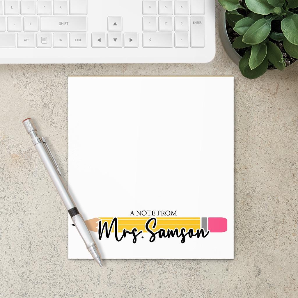Personalized Teacher Notepad - Custom Name Stationery | Classroom Notepads & Teacher Appreciation Gifts