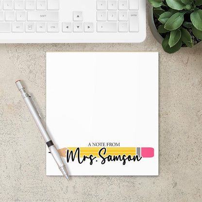 Personalized Teacher Notepad - Custom Name Stationery | Classroom Notepads & Teacher Appreciation Gifts