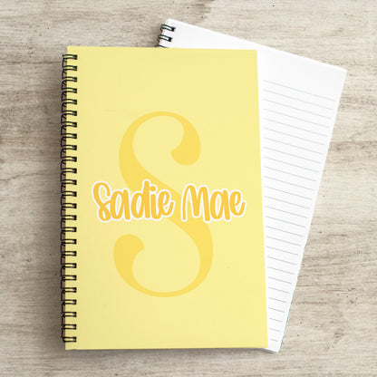 Personalized Girls Notebook - Custom Kids Journal With Monogram Name, Spiral Bound Gift