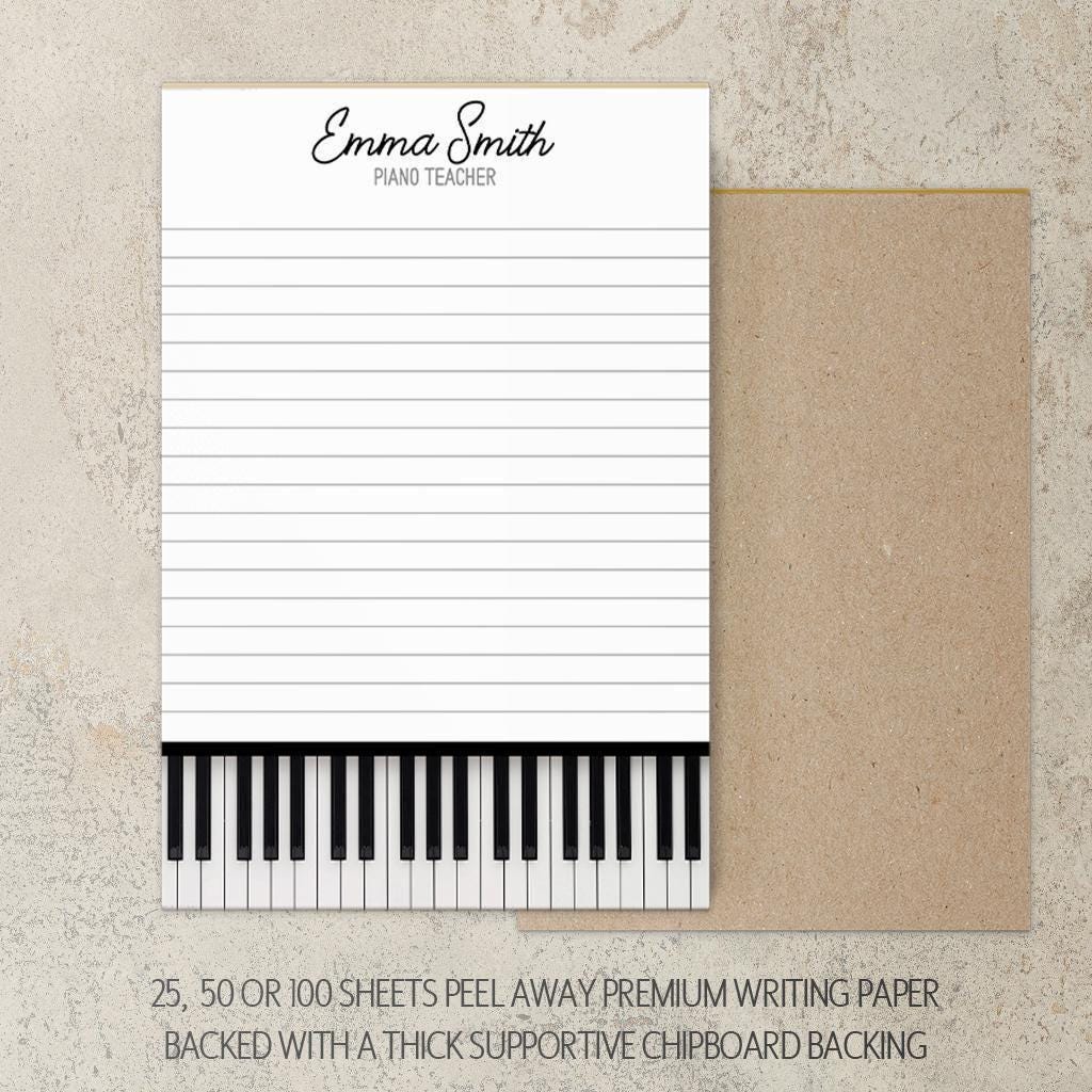 Music Teacher Notepad - Personalized Piano Keys Notepad | Unique Musician Gift Ideas