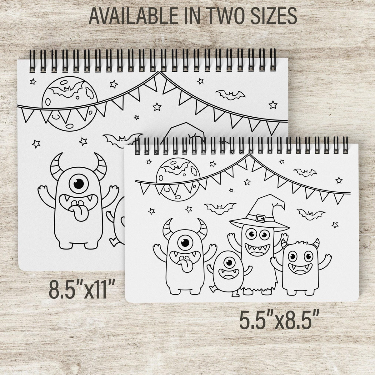 personalized halloween coloring book, Kid 11x8.5 Spiral 50pg Fun