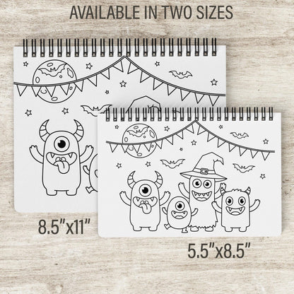 personalized halloween coloring book, Kid 11x8.5 Spiral 50pg Fun