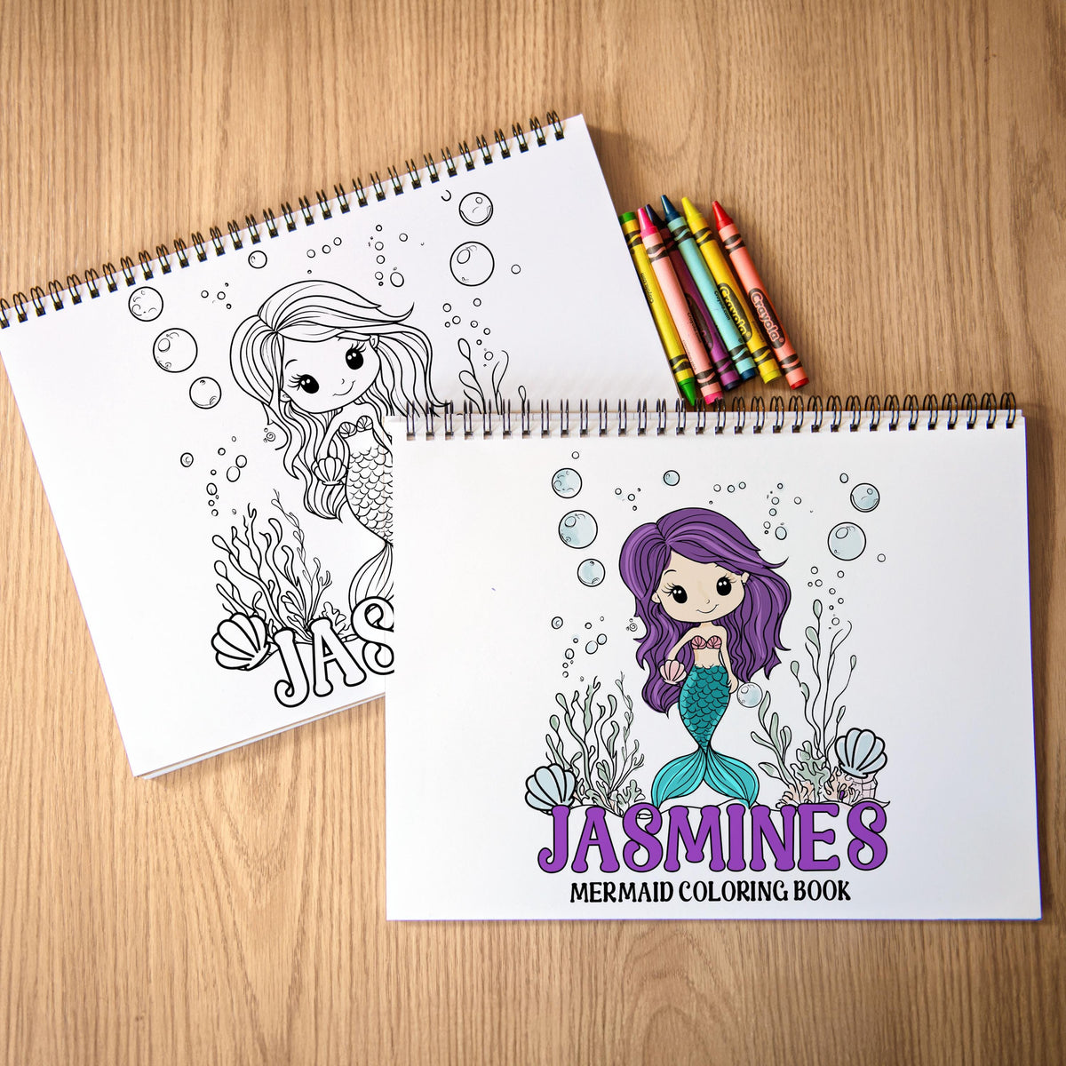 Personalized Coloring Book, 50 Pg. Spiral-Bound, Custom Name Gift