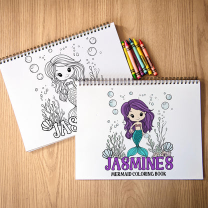 Personalized Coloring Book, 50 Pg. Spiral-Bound, Custom Name Gift