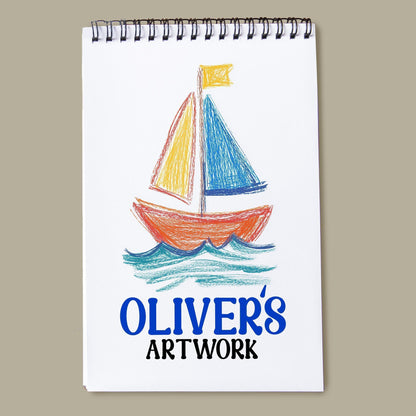 Kids Personalized Sketchbook – Custom Drawing Pad with Heavyweight Paper & Spiral Bound
