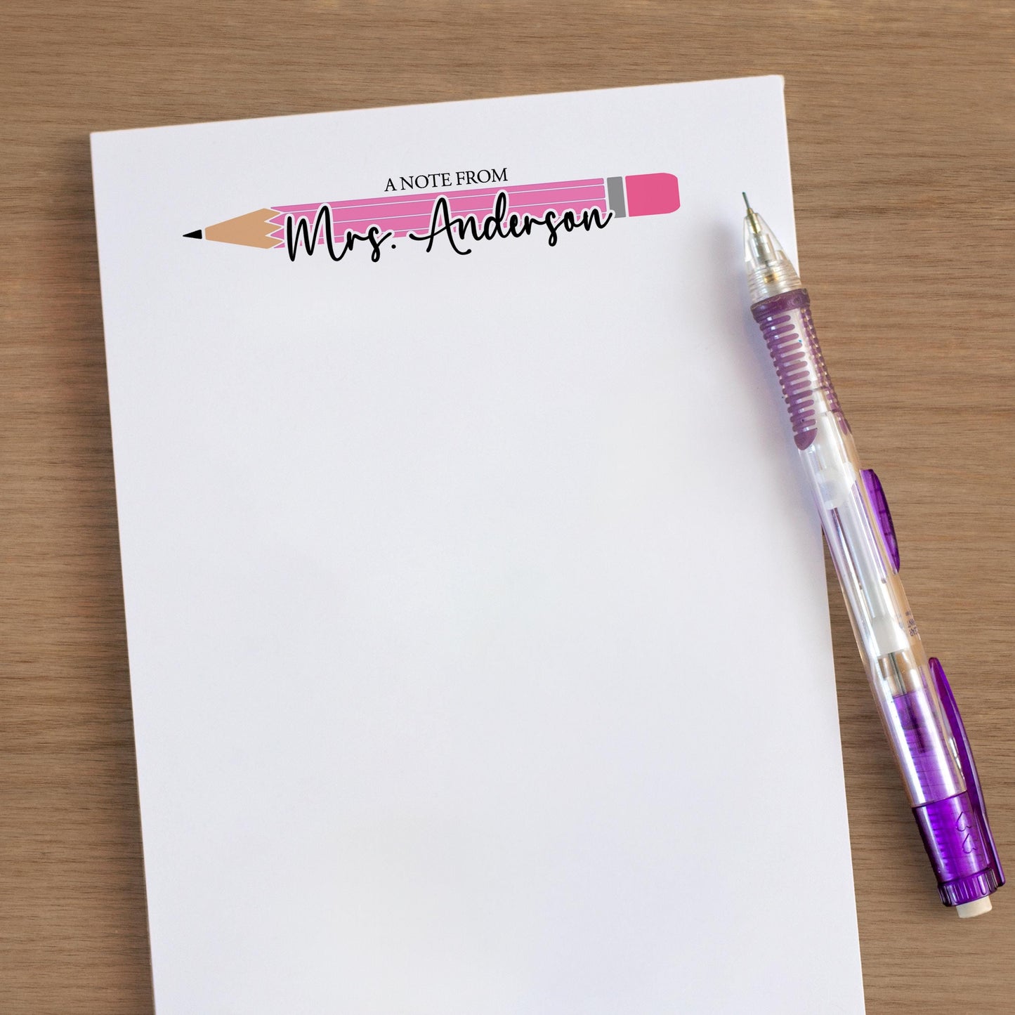 Personalized Teacher Notepad - Custom Name Stationery | Classroom Notepads Gift