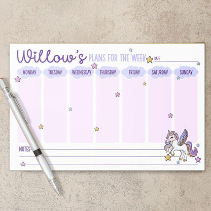 Personalized Weekly Planner | Custom Name Notepad - Desk Organizer & Habit Tracker