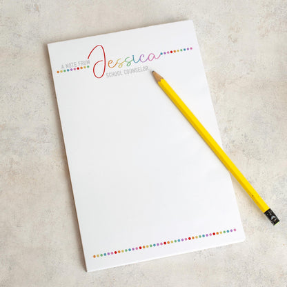 Personalized Notepad – Custom Stationery Rainbow Script Notepad with Professional Title