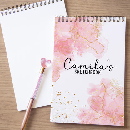 Personalized Sketchbook Girls - Spiral Bound Drawing Journal Kids With Heavyweight Paper