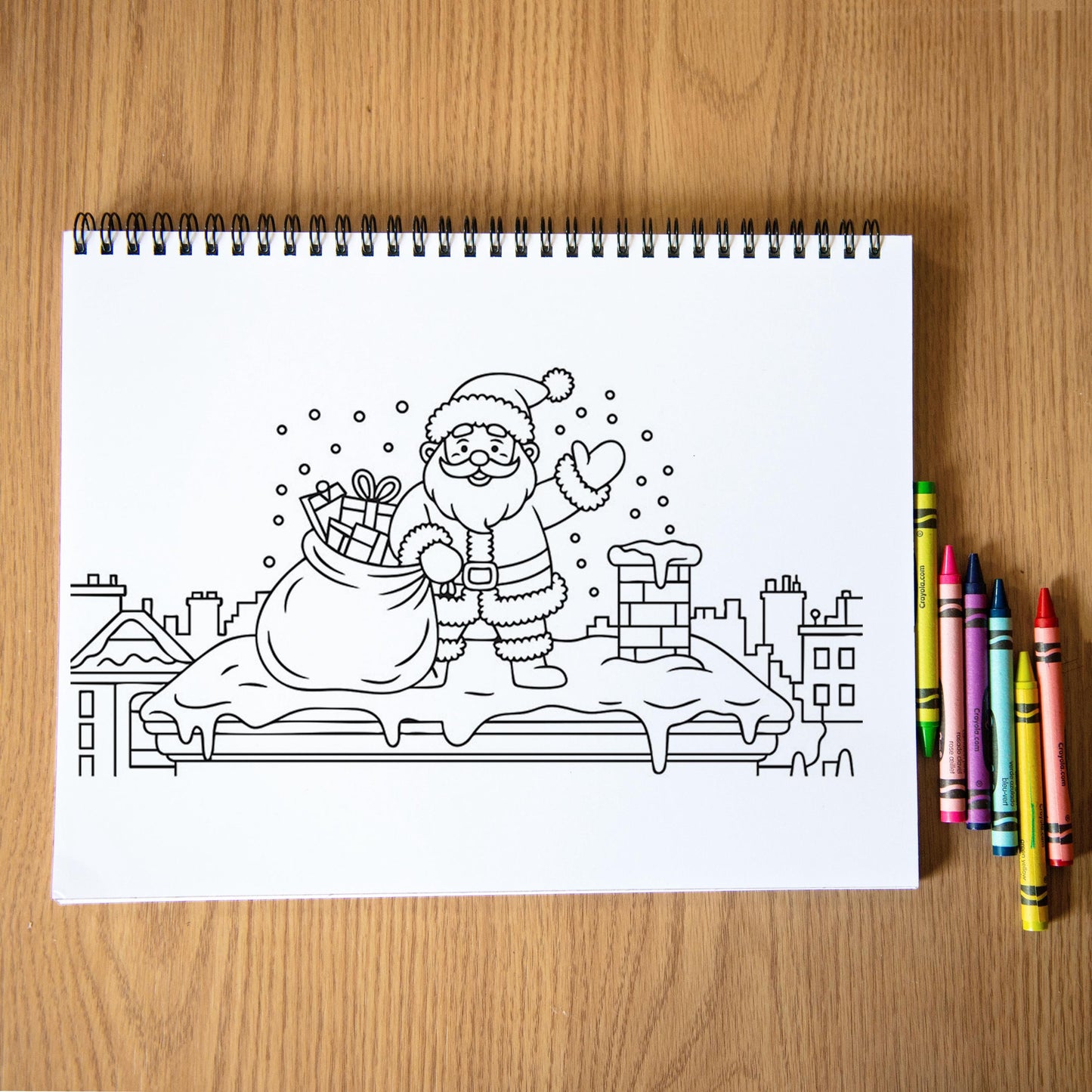 Personalized Christmas Coloring Book 50 Pages, Spiral 11x8.5 Gift
