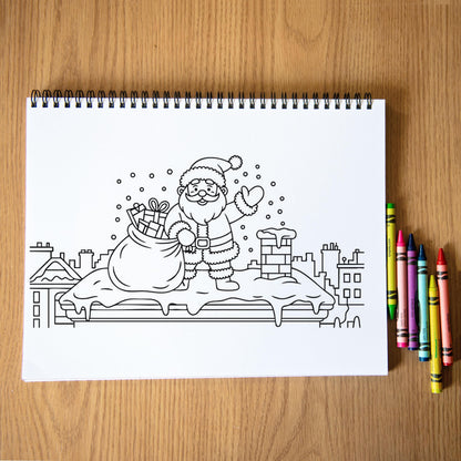 Personalized Christmas Coloring Book 50 Pages, Spiral 11x8.5 Gift
