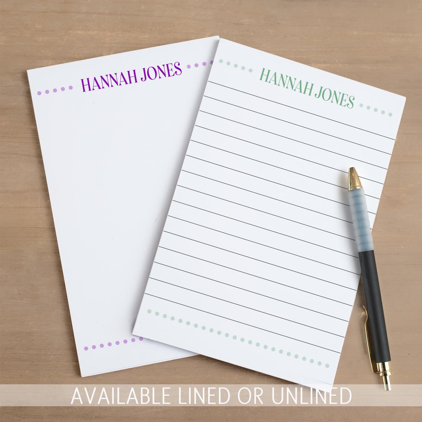 Personalized Notepad - Custom Monogram Notepad with Hard Backing | Professional Stationery