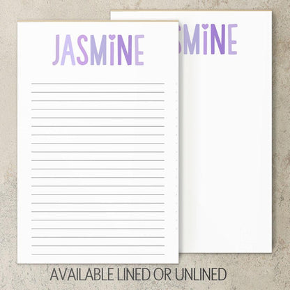Personalized Colorful Notepads - Custom Name Notepad for Teachers & School Staff