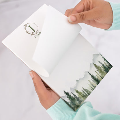 Personalized Monogram Notepad - Custom Nature Notepads with Initials | Fathers Day Gift